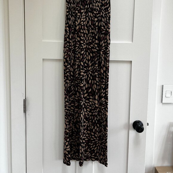 Lascana Bandeau Maxi Dress brown floral print  size 2 - Picture 6 of 6